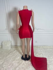 Diamond feather crystal rhinestone birthday dress for birthday celebration and party styling