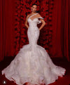 Exquisite Pearl Beaded Mermaid Wedding Dress