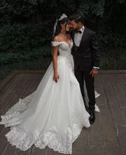 Wedding Dresses Vestido De Noiva Ball Gown V-neck Tulle Lace Crystal Beaded Elegant Wedding Gown Custom Made KB01