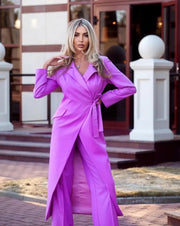 Fashion Candy Color Slim Women Long Jacket Suits Ladies Prom Evening Guest Formal Wear Custom Made (Jacket+Pants)