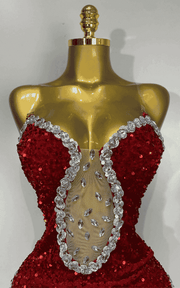 Simone Sparkly Diamond Sequin Mesh Bodycon Mini Dress