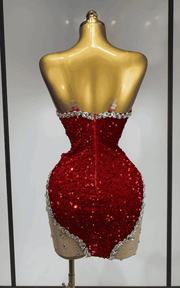 Simone Sparkly Diamond Sequin Mesh Bodycon Mini Dress
