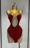 Simone Sparkly Diamond Sequin Mesh Bodycon Mini Dress