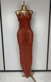 Elle rhinestone mesh see through bodycon dress for women. Sexy luxury outfit for birthdays, cocktail parties, club nights, and stage wear.