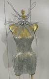 Mary Sparkly Rhinestones Sleeveless Mesh See-Through Mini Dress