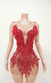 Sparkly Crystal Halter Rhinestone Cocktail Birthday Dress