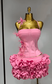 Rose Two-Piece Mini Dress – Party Outfit