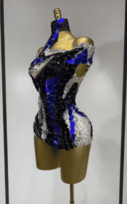 Janelle Sparkly Rhinestone Sequin Bodycon Bodysuit