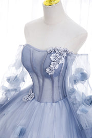 Maria Novia Blue Grey Quinceañera Dress