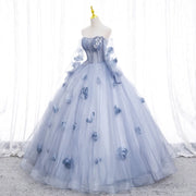 Maria Novia Blue Grey Quinceañera Dress