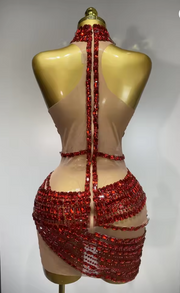 Amira sparkly sequins two piece evening party set for women