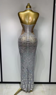 Amira sparkly sequins two piece evening party set for women