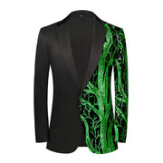 Men’s luxury sequin suit and matching pants with shimmering finish for party or stage wear