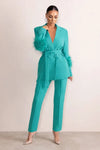 Ostrich Feather Mother of the Bride Pants Suits Women Suits Set  2 Pieces