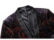 Luxury midnight brocade men’s suit and pants with rich textured fabric for formal or event wear