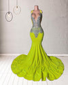 Crystal Luxury Silver Special Sequin Prom Dress