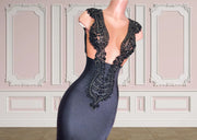 Black Rhinestone Prom Dress 2024