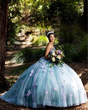 2024 Sparkly Blue Purple Princess Quinceañera Dress