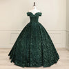 Sparkly Off-Shoulder Quinceañera Ball Gowns