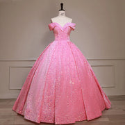 Bomaris Sparkly Off-Shoulder Quinceañera Ball Gowns