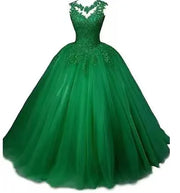 Bomaris Sheer Neck Quinceañera Ball Gown