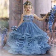 Cute Spaghetti Lace Flower Girl Dress