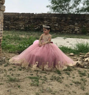 Appliqued Flower Girl Princess Dress