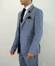 Men's Wool Slim-Fit 3-Piece V-Neck Suit Jacket