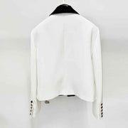 Color-Blocked Single-Breasted Women’s Short Tuxedo Jacket Luxury Blazer
