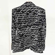 Women’s Colorblock Slimming Patchwork Blazer With Spliced Buttons Luxury Printed Blazer