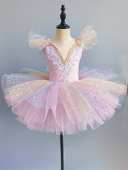 Kids Seven-Color Sequined Ballet Tutu Dress