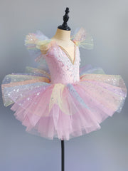 Kids Seven-Color Sequined Ballet Tutu Dress