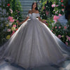 Glitter Off-Shoulder A-Line Wedding Dress