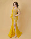 Opulent Mermaid Evening Glam: Luxe Lace & Bead Evening Stunner