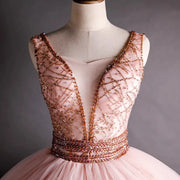 Vintage Lace Beaded Quinceañera Ball Gown