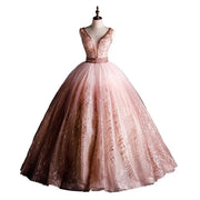 Vintage Lace Beaded Quinceañera Ball Gown