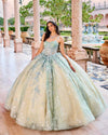 Mint Champagne Princess Quinceañera Dress with Cape