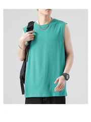 Sports Loose Pure Color Crew Collar Men's Vest