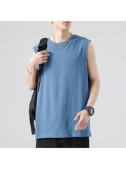 Sports Loose Pure Color Crew Collar Men's Vest