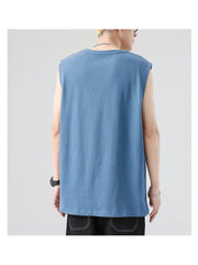 Sports Loose Pure Color Crew Collar Men's Vest