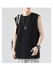 Sports Loose Pure Color Crew Collar Men's Vest