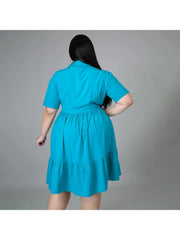 Women's Pure Color Plus Size Shirt Dress