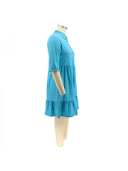 Women's Pure Color Plus Size Shirt Dress