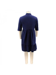 Women's Pure Color Plus Size Shirt Dress