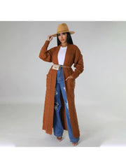 Patchwork Pure Color Long Sleeve Sweater Coat