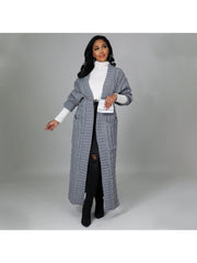 Patchwork Pure Color Long Sleeve Sweater Coat