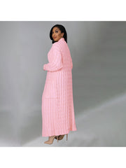 Patchwork Pure Color Long Sleeve Sweater Coat