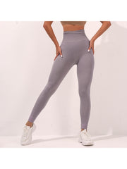 Seamless Solid Color High Rise Yoga Pants