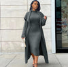 Patchwork High Rise Cardigan 2pc Dress