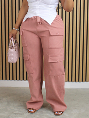 Corduroy Drawstring Multi Pocket Cargo Pants